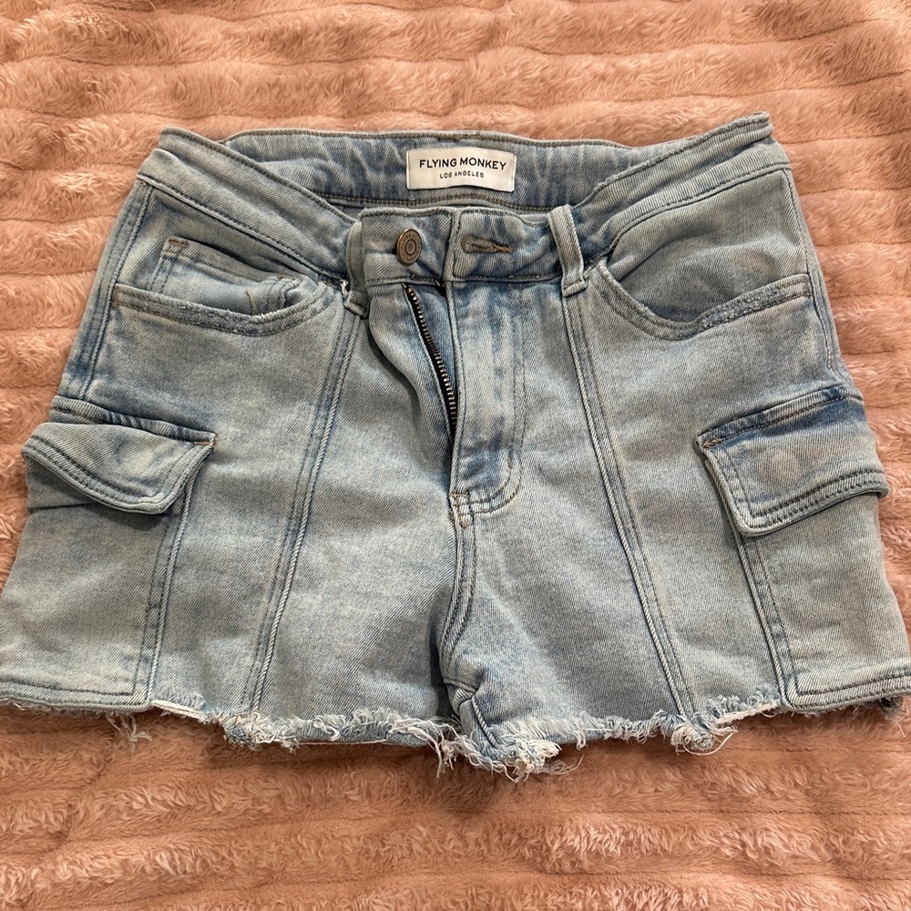 Flying Monkey Light Blue Cargo Shorts